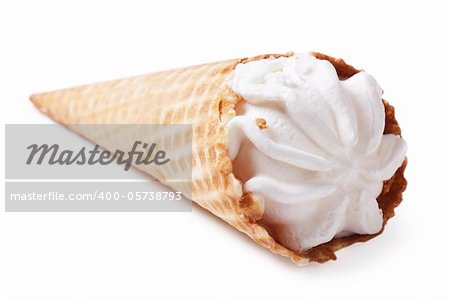 Ice-cream in a cone isolated over white background