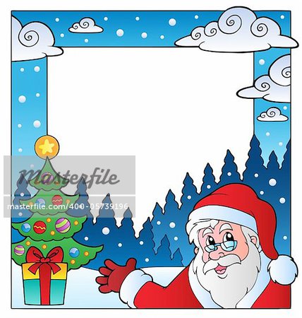 Christmas theme frame 1 - vector illustration.