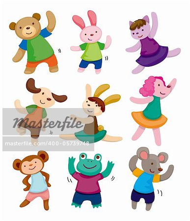 cartoon animal dancer icons