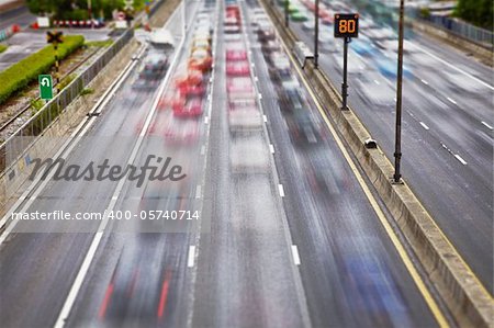 Road traffic on the streets of the modern metropolis