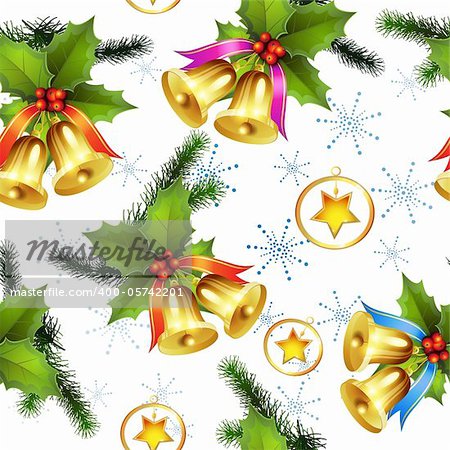 Seamless pattern with christmas bells