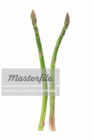 Stems of Asparagus on White Background