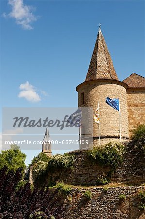 The Church and Castle in Medieval French City Florac