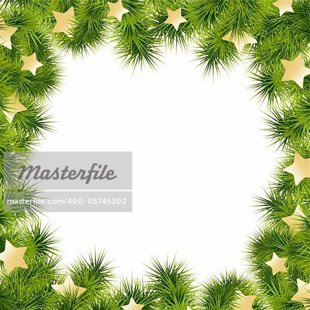 Christmas card white background with decoration. Vector illustration.