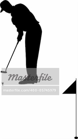 Golf player silhouette - vector