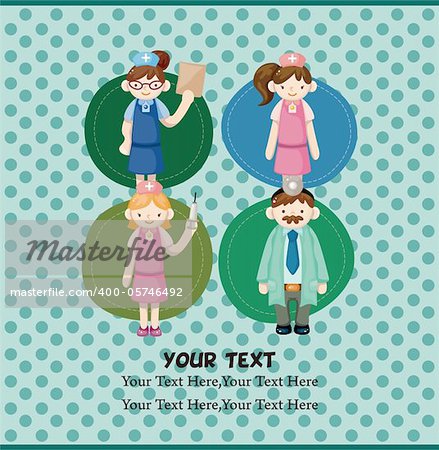 cartoon doctor and nurse card