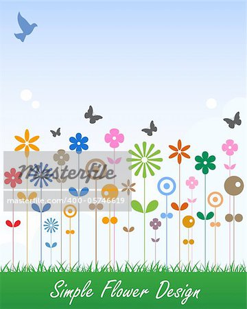 A simple flower design which is suitable for postcard, wallpaper, greeting cards, and etc.