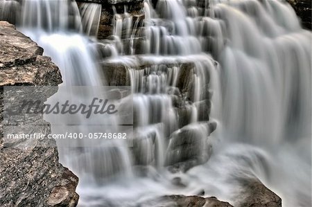 Athabasca Waterfall Alberta Canada river flow and blurred water