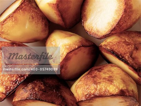 close up of roasted potatoes