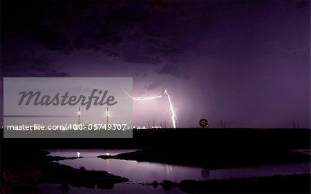 Lightning strikes near power station