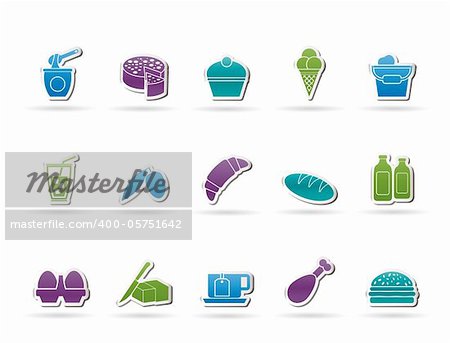 Dairy Products - Food and Drink icons - vector icon set