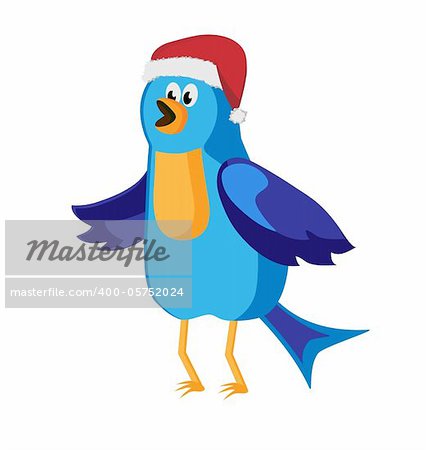 Twitter bird communication at Christmas time. connection concept