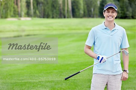 Smiling Golfer on the golf course