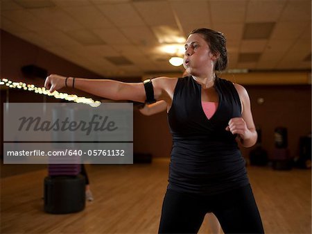 USA, Utah, Draper, Woman exercising in gym