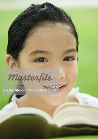 Girl with book, portrait