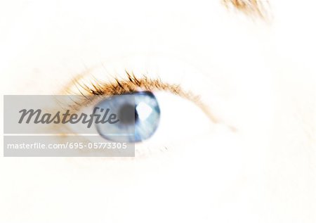 Woman's blue eye, extreme close-up.