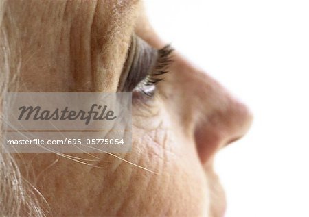 Senior woman's face, partial view, extreme close-up