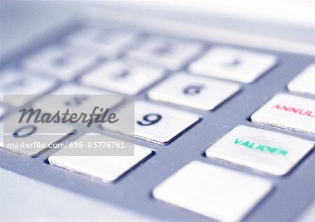 ATM machine keyboard, close-up