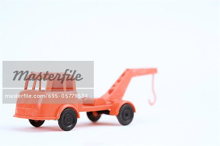 Toy tow truck, close-up