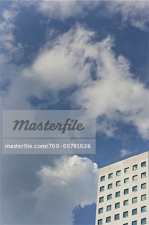 Corner of Building and Blue Sky with Clouds