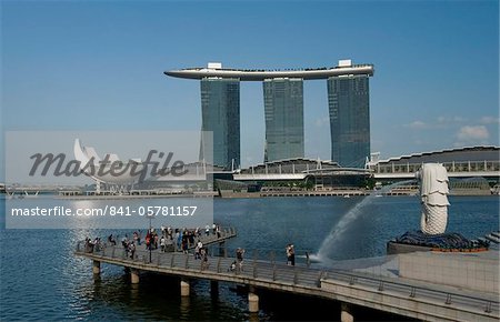 Marina Sands Resort and Casino and Merlion, Singapore, Southeast Asia, Asia