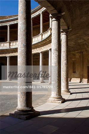 Palais de Charles Quint, Palais de l'Alhambra, l'UNESCO World Heritage Site, Grenade, Andalousie, Espagne, Europe