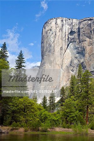 El Capitan, a 3000 feet granite monolith, with the Merced River flowing through Yosemite Valley, Yosemite National Park, UNESCO World Heritage Site, Sierra Nevada, California, United States of America, North America