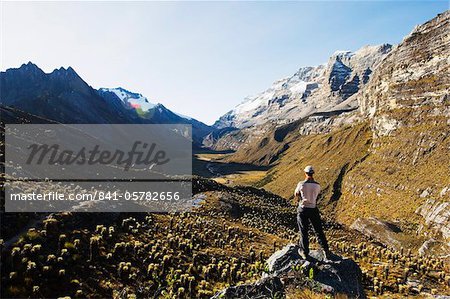 Hiker in the Valle de los Cojines, El Cocuy National Park, Colombia, South America