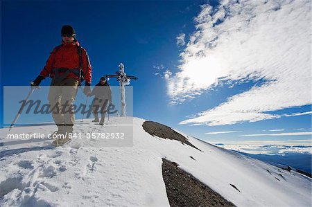 Climbers on summit of El Misti volcano, 5822m, Arequipa, Peru, South America
