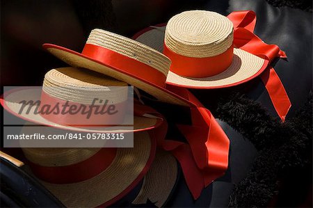 Gondoliers straw hats, Venice, Italy, Europe