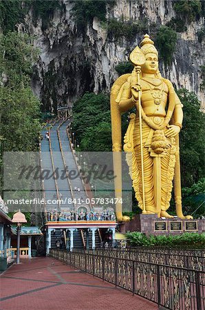 Batu-Höhlen, Hindu-Schrein, mit Statue von Lord Muruguan, Selangor, Malaysia, Südostasien, Asien