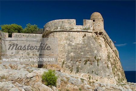 Wälle der 16. Jahrhundert venezianischen Festung, Rethymno, Kreta, griechische Inseln, Griechenland, Europa
