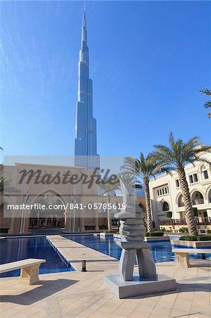 Burj Khalifa et le Palace Hotel, Downtown, Dubai, Émirats Arabes Unis, Moyen-Orient