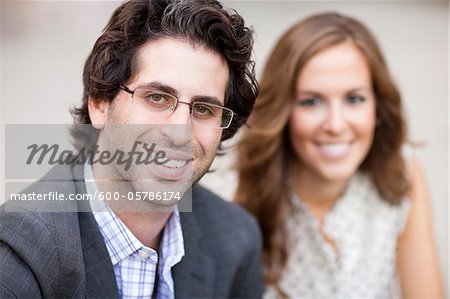 Close-up Portrait of Young Couple