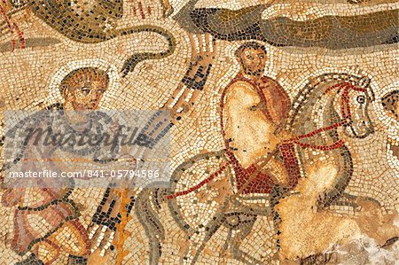 Part of the Amphitrite Roman mosaic, House of Amphitrite, Bulla Regia Archaeological Site, Tunisia, North Africa, Africa