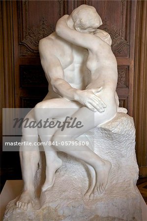 Le baiser d'Auguste Rodin, 1889, marbre sculpture dans le Musée Rodin, Paris, France, Europe