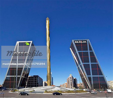 Kio towers (Torres Kio) at the end of the Paseo de la Castellana, Plaza Castilla, Madrid, Spain, Europe