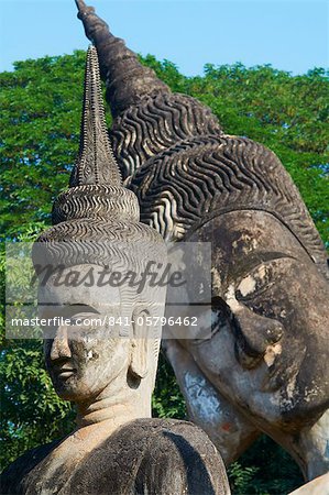 Statuen von Buddha in Xieng Khuan Buddha Park, Provinz Vientiane, Laos, Indochina, Südostasien, Asien