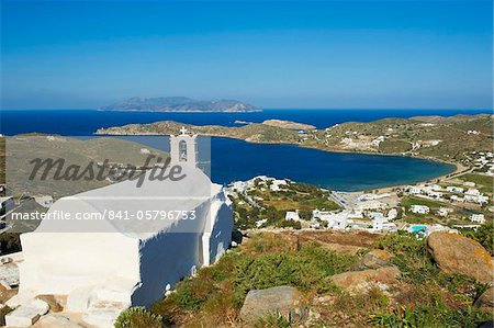 Church above Chora, Ios Island, Cyclades, Greek Islands, Greece, Europe