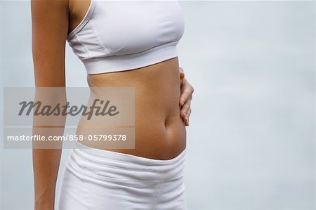 Midsection of Young Woman, Flat Stomach