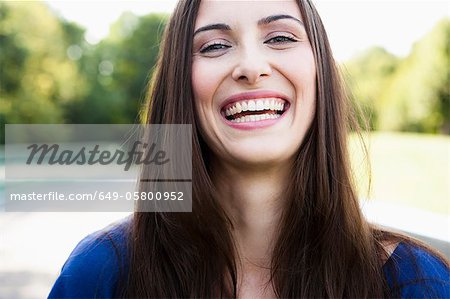 Close up of womans smiling face