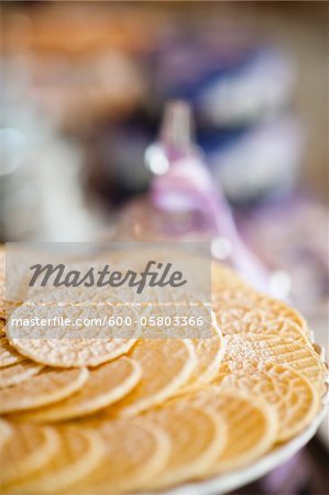 Tray of Italian Pizzelle Cookies, Toronto, Ontario, Canada