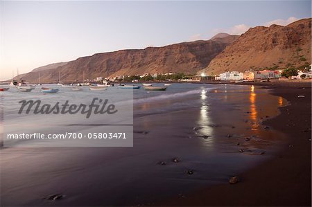 Hafen von Tarrafal bei Dämmerung, Sao Nicolau, Kap Verde, Afrika