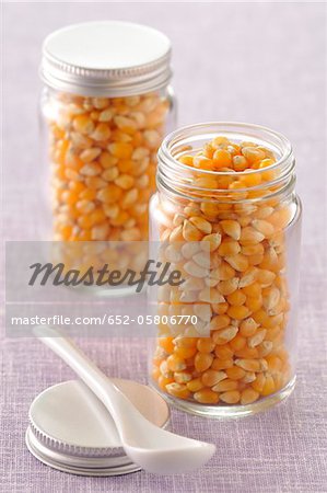 Small jars of corn