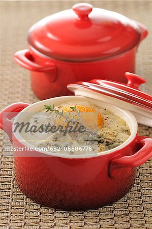 Oeuf choyé au roquefort Oeuf choyé au roquefort