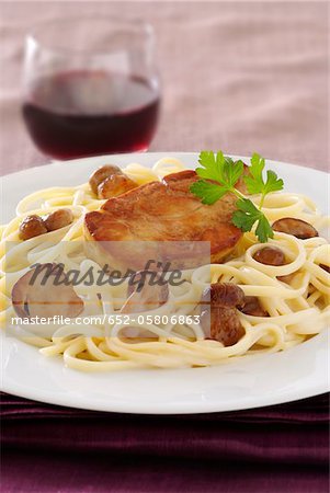 Linguini with ceps and duck Foie gras