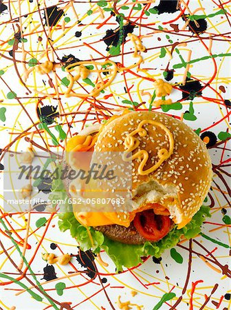 Hamburger de Pollock-style Hamburger de Pollock-style