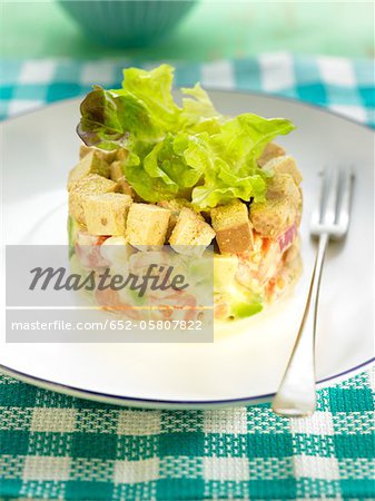 Avocado,tomato and tofu tartare