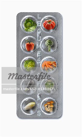 Tablet of fresh vegetables