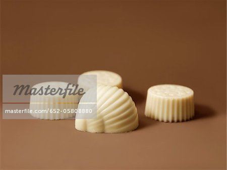Assorted white chocolates